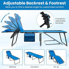 GYMAX Lounge Chairs for Outside, Extra High Folding Beach Tanning Lounger - Image 4