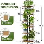 Bamworld Tall Plant Stand Indoor 6 Tier Plant Shelf - Image 3