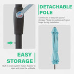JEAREY 7.5FT Patio Umbrella Outdoor Market Umbrella - Image 7