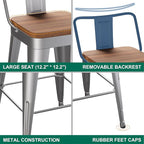 WENTMENT Bar Stools Set of 4 Counter Height Stools - Image 6