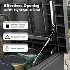 280 Gallon Resin Deck Box, Lockable Weatherproof Outdoor Storage Box - Image 2