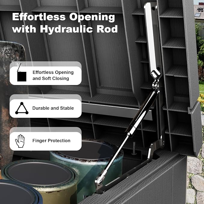280 Gallon Outdoor Storage Box, Large Resin Deck Box - Image 4