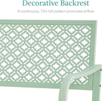 Best Choice Products Outdoor Bench 2-Person Metal Steel Benches Furniture - Image 5