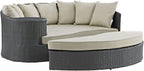 Modway EEI-1982-CHC-BEI Sojourn Wicker Rattan Outdoor Patio Sunbrella Fabric by Modway
