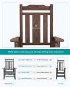 SERWALL Oversized Rocking Chair Outdoor, HDPE Outdoor Rocking Chair - Image 7