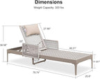PURPLE LEAF 4 Pieces Outdoor Chaise Lounge Set Rattan Wicker Lounger - Image 9