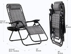 Nazhura Set of 2 Relaxing Recliners Patio Chairs Adjustable Steel Mesh Zero - Image 3