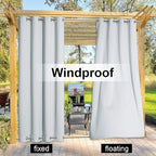 NICETOWN Patio Curtain Outdoor Waterproof W100 x L108, Rustproof Top & Bottom - Image 4