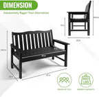 Backyard Expressions Poly Patio Bench – Weatherproof Outdoor Bench, Low - Image 2