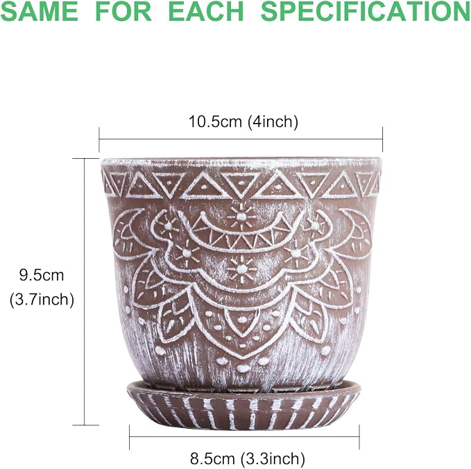 Gepege Succulent Pots, 4 Inch Small Indoor Ceramic Planter Pot - Image 2