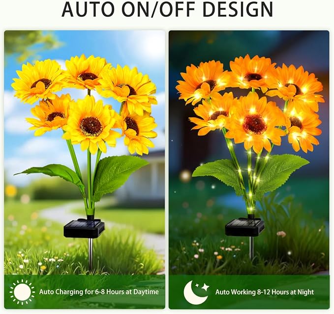 Solar Sunflower Lights 4 Pack - Image 7
