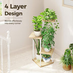 Bamworld Small Plant Stand Indoor 4 Tier Metal Plant Shelf - Image 4