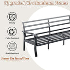 HOMREST Outdoor Couch Aluminum Patio Furniture Sofa, 3-Seat All-Weather Metal - Image 6