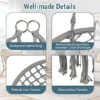 Giantex 2-Seat Hammock Chair, Macrame Swing - Image 6