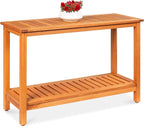 Best Choice Products 48in 2-Shelf Eucalyptus Wooden Console Table Indoor by BestChoiceProducts
