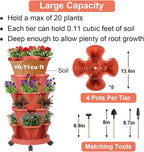 GameXcel Vertical Planter 5 Tier Stackable Planters Garden Planters Strawberry - Image 6