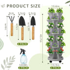 Umigy 2 Set of 7 Tier Vertical Planter Stackable Tower Planters Strawberry Herb - Image 2