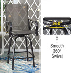 MFSTUDIO Outdoor Bar Stools Set of 6, Swivel Bar Height Patio Chairs Outdoor - Image 4