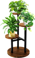 GEEBOBO 3 Tier Plant Stand Indoor, Metal Wood Plant Stands by GEEBOBO
