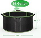 50 Gallon Large Grow Bags 3 Pack - 320G Thickened Nonwoven Aeration Planter - Image 2