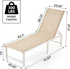 Outdoor Pool Lounge Chairs, Aluminum Patio Lounge Chairs, Five-Position - Image 3