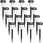 GIGALUMI 16 Pack Solar Light Outdoor Waterproof, Cool White Pathway Lights - Image 8