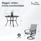 PHI VILLA 5 Piece Outdoor Patio Dining Set - Image 8