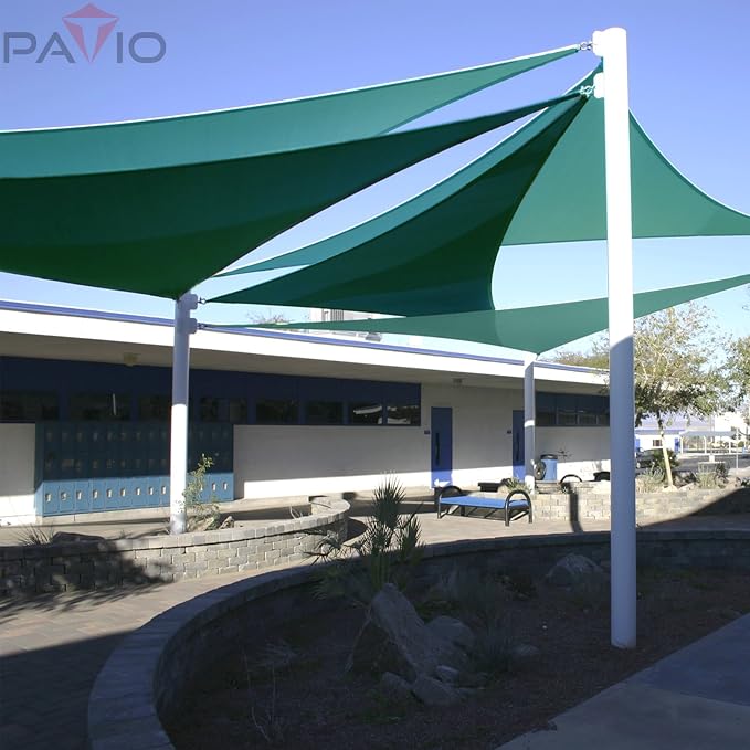 Patio Paradise 5' x 5' x 5' Sun Shade Sail Triangle Canopy Shade Cloth Fabric - Image 6