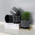 Ton Sin Flower Pots, 5.5 Inch Black Ceramic Planter - Image 4