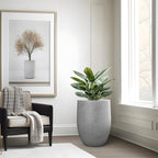 Kante Tall Concrete Planter, 21.7-Inch Height Gray Large Indoor Outdoor Plant - Image 5