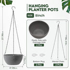 T4U 8 Inch Hanging Planters for Indoor Plants, 2 Pack Hanging Planter, Hanging - Image 6
