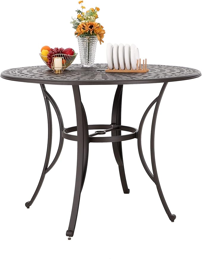 PHI VILLA Cast Aluminum Round High Bar Dining Tables by PHIVILLAThepioneerofcomfortablehouseholdsupplies
