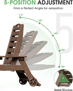 Lounge Chair Outdoor Set of 2, HDPE Chaise Lounge Outdoor - Image 5