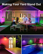 6 Pack Color Changing Solar Powered Outdoor Spot Lights Outside Landscape - Image 6