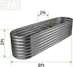 Land Guard 8×2×2ft Galvanized Raised Garden Bed Kit, Raised Garden Boxes Outdoor - Image 2
