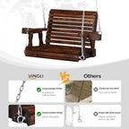 VINGLI Heavy Duty 440 LBS 1-Person Wooden Patio Porch Swing - Image 3