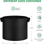 12-Pack 10 Gallon Thickened Non-Woven Grow Bags, Aeration Fabric Pots - Image 2