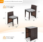Bonnlo 3 PCS Wicker Outdoor Patio Bistro Set, Patio Furniture Set - Image 3