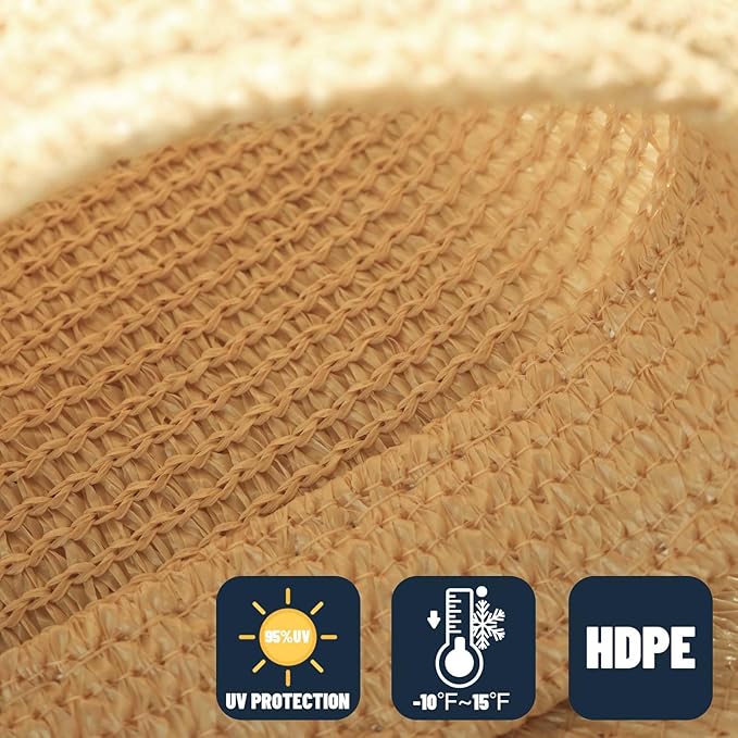 SUNNY GUARD Custom Size 8'x11'x13.6' Sand Sun Shade Sail Right Triangle UV - Image 4