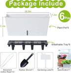 Window Box Planter 6 Pcs, 16.5 Inches Self Watering Rectangle Flower Plant Pots - Image 5
