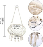 Hammock Swing Chair for 2-5 Years Old Kids, Handmade Knitted Macrame Hanging - Image 8
