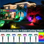 RGB Solar Spot Lights : 2 IN 1 Solar Lights Outdoor - Image 2