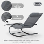 Outdoor Lounge Chair with Pillow, Chaise Lounge Chair - Image 6