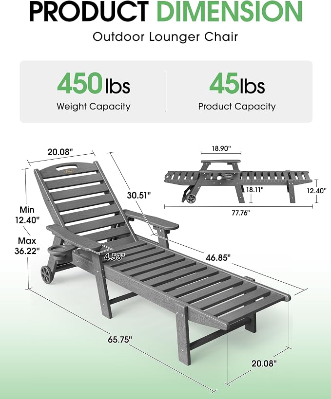 Chaise Lounge Outdoor, Lounge Chair Outdoor - Image 2