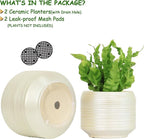 8 Inch + 6 Inch Ceramic Plant Pots Indoor - Image 2