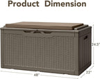 Devoko 100 Gallon Deck Box, Waterproof Resin Outdoor Storage Box - Image 5