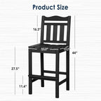 nalone Outdoor Bar Stool, HDPE Tall Adirondack Chair Bar Chair, Weather - Image 3