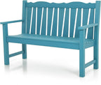 Outdoor Bench Weatherproof, 2-Person Garden Benches by LAHAAP