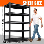71"H-35"W Metal Garage Shelving-2050LBS 5 Tier Storage Shelves, Adjustable - Image 3