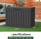 EasyUp 45 Gallon Outdoor Storage Box Waterproof, UV Resistant Deck Box Outdoor - Image 2